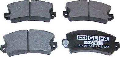 COGEFA France 742.5067B - Brake Pad Set, disc brake autospares.lv