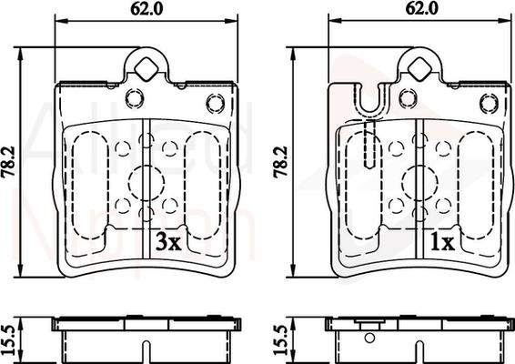 Comline ADB0915 - Brake Pad Set, disc brake autospares.lv