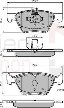 Comline ADB0913 - Brake Pad Set, disc brake autospares.lv