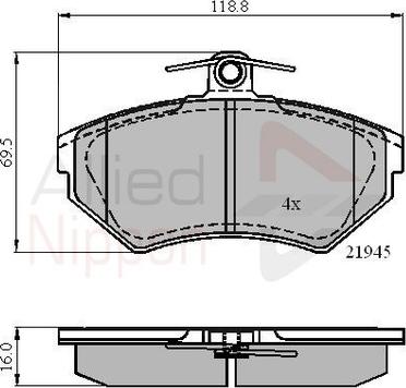 Comline ADB0989 - Brake Pad Set, disc brake autospares.lv