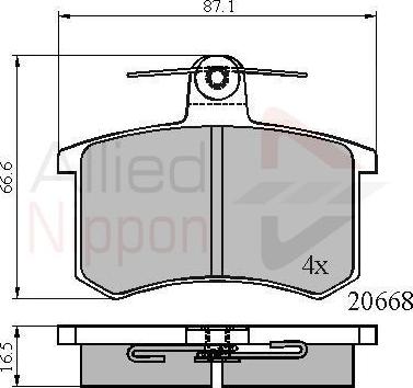 Comline ADB0558 - Brake Pad Set, disc brake autospares.lv