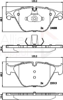 Comline ADB06097 - Brake Pad Set, disc brake autospares.lv