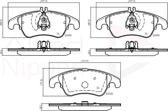 Comline ADB06037 - Brake Pad Set, disc brake autospares.lv