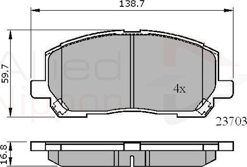 Comline ADB01507 - Brake Pad Set, disc brake autospares.lv