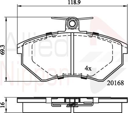 Comline ADB0152 - Brake Pad Set, disc brake autospares.lv