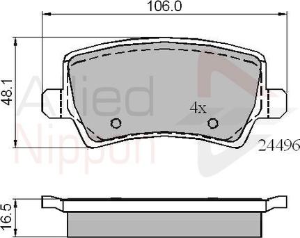 Comline ADB01613 - Brake Pad Set, disc brake autospares.lv