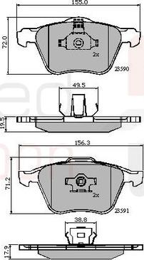 Comline ADB01322 - Brake Pad Set, disc brake autospares.lv