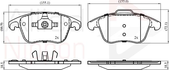 Comline ADB01720 - Brake Pad Set, disc brake autospares.lv