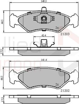 Comline ADB0876 - Brake Pad Set, disc brake autospares.lv