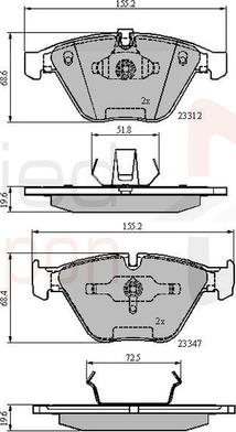 Comline ADB02033 - Brake Pad Set, disc brake autospares.lv