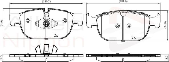 Comline ADB02399 - Brake Pad Set, disc brake autospares.lv