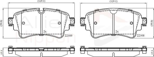 Comline ADB02362 - Brake Pad Set, disc brake autospares.lv