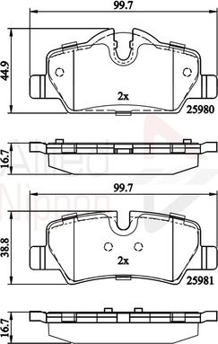 Comline ADB02262 - Brake Pad Set, disc brake autospares.lv