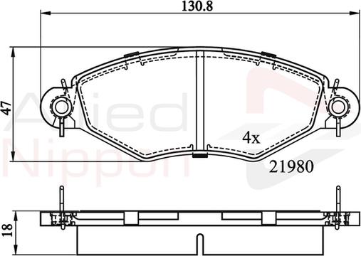 Comline ADB0704 - Brake Pad Set, disc brake autospares.lv