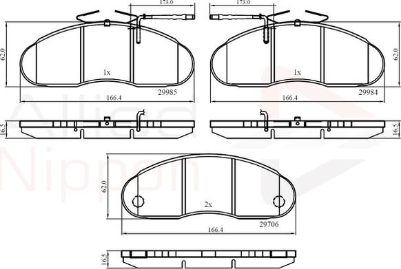 Comline ADB1991 - Brake Pad Set, disc brake autospares.lv