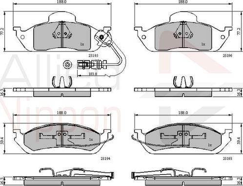 Comline ADB1911 - Brake Pad Set, disc brake autospares.lv