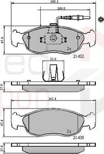 Comline ADB1570 - Brake Pad Set, disc brake autospares.lv