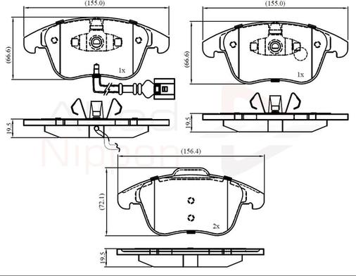 Comline ADB16022 - Brake Pad Set, disc brake autospares.lv