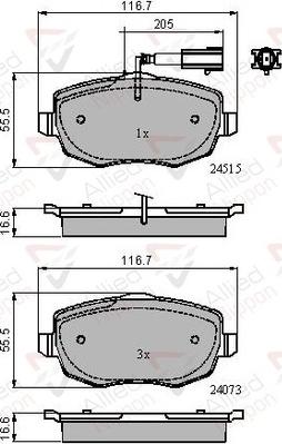 Comline ADB11601 - Brake Pad Set, disc brake autospares.lv