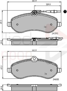 Comline ADB11621 - Brake Pad Set, disc brake autospares.lv