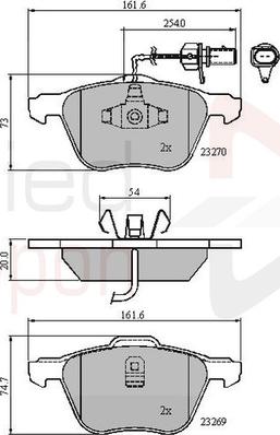 Comline ADB11136 - Brake Pad Set, disc brake autospares.lv