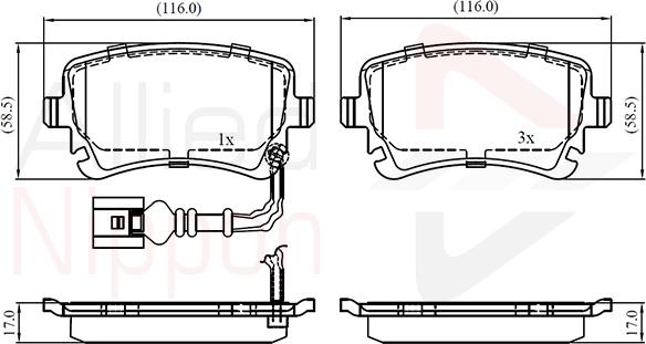 Comline ADB11313 - Brake Pad Set, disc brake autospares.lv