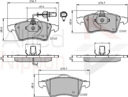 Comline ADB1852 - Brake Pad Set, disc brake autospares.lv