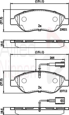 Comline ADB12213 - Brake Pad Set, disc brake autospares.lv