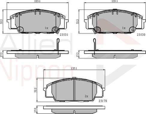 Comline ADB3947 - Brake Pad Set, disc brake autospares.lv