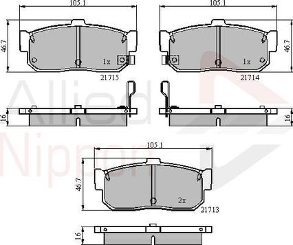 Comline ADB3955 - Brake Pad Set, disc brake autospares.lv