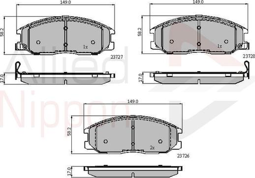 Comline ADB3902 - Brake Pad Set, disc brake autospares.lv