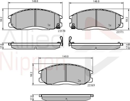 Comline ADB3938 - Brake Pad Set, disc brake autospares.lv