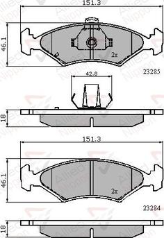 Comline ADB3444 - Brake Pad Set, disc brake autospares.lv