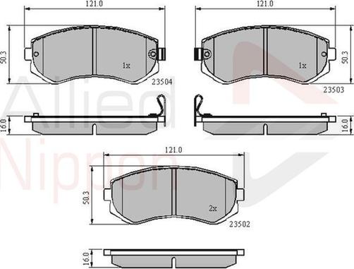 Comline ADB3484 - Brake Pad Set, disc brake autospares.lv