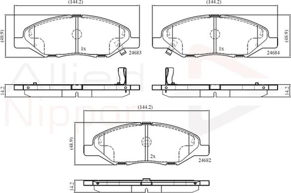 Comline ADB36044 - Brake Pad Set, disc brake autospares.lv