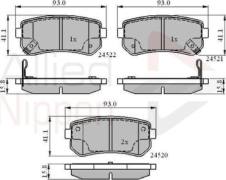 Comline ADB31543 - Brake Pad Set, disc brake autospares.lv