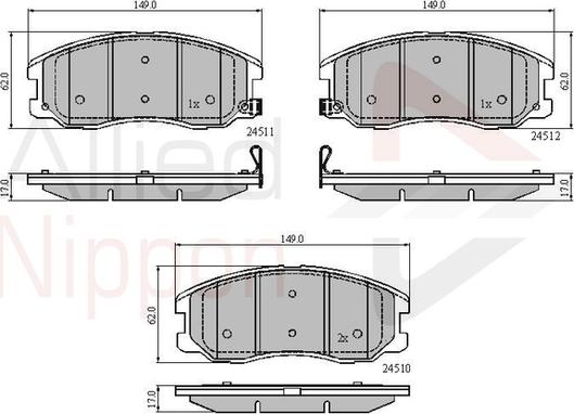 Comline ADB31582 - Brake Pad Set, disc brake autospares.lv