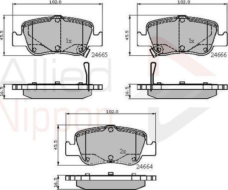 Comline ADB31572 - Brake Pad Set, disc brake autospares.lv