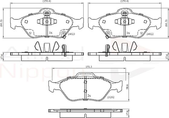 Comline ADB31637 - Brake Pad Set, disc brake autospares.lv