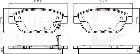 Comline ADB31038 - Brake Pad Set, disc brake autospares.lv