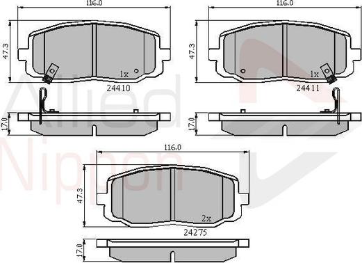 Comline ADB31319 - Brake Pad Set, disc brake autospares.lv