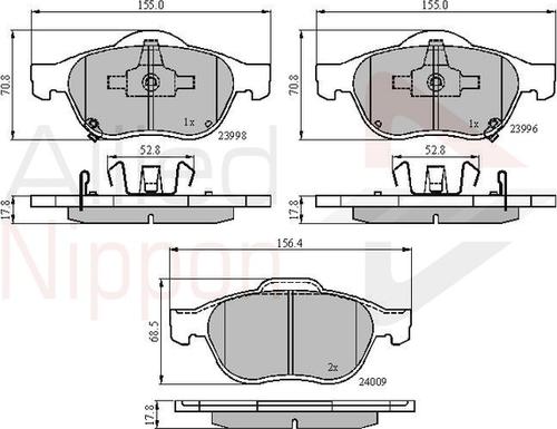 Comline ADB31249 - Brake Pad Set, disc brake autospares.lv