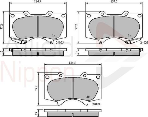 Comline ADB31201 - Brake Pad Set, disc brake autospares.lv