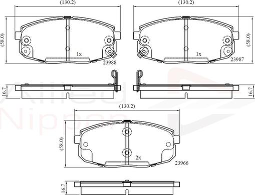 Comline ADB31798 - Brake Pad Set, disc brake autospares.lv