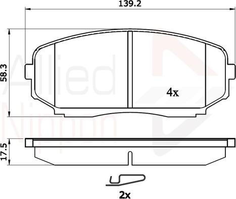 Comline ADB31724 - Brake Pad Set, disc brake autospares.lv