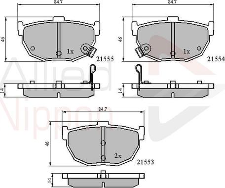 Comline ADB3805 - Brake Pad Set, disc brake autospares.lv