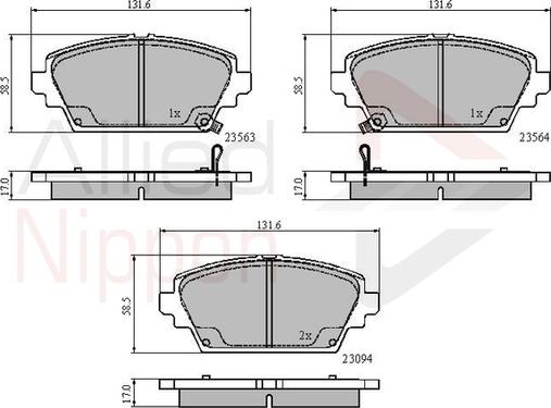 Comline ADB3802 - Brake Pad Set, disc brake autospares.lv