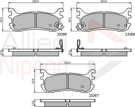 Comline ADB3822 - Brake Pad Set, disc brake autospares.lv