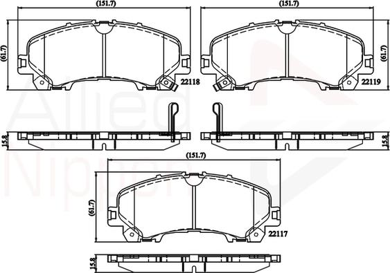 Comline ADB32337 - Brake Pad Set, disc brake autospares.lv