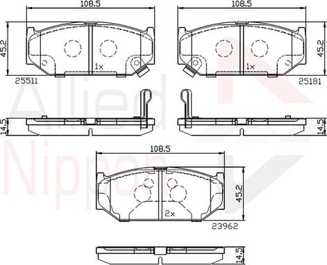 Comline ADB32245 - Brake Pad Set, disc brake autospares.lv